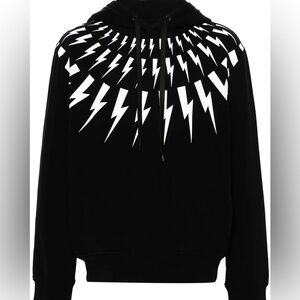 Neil Barrett Fair Isle Thunderbolt Hoodie